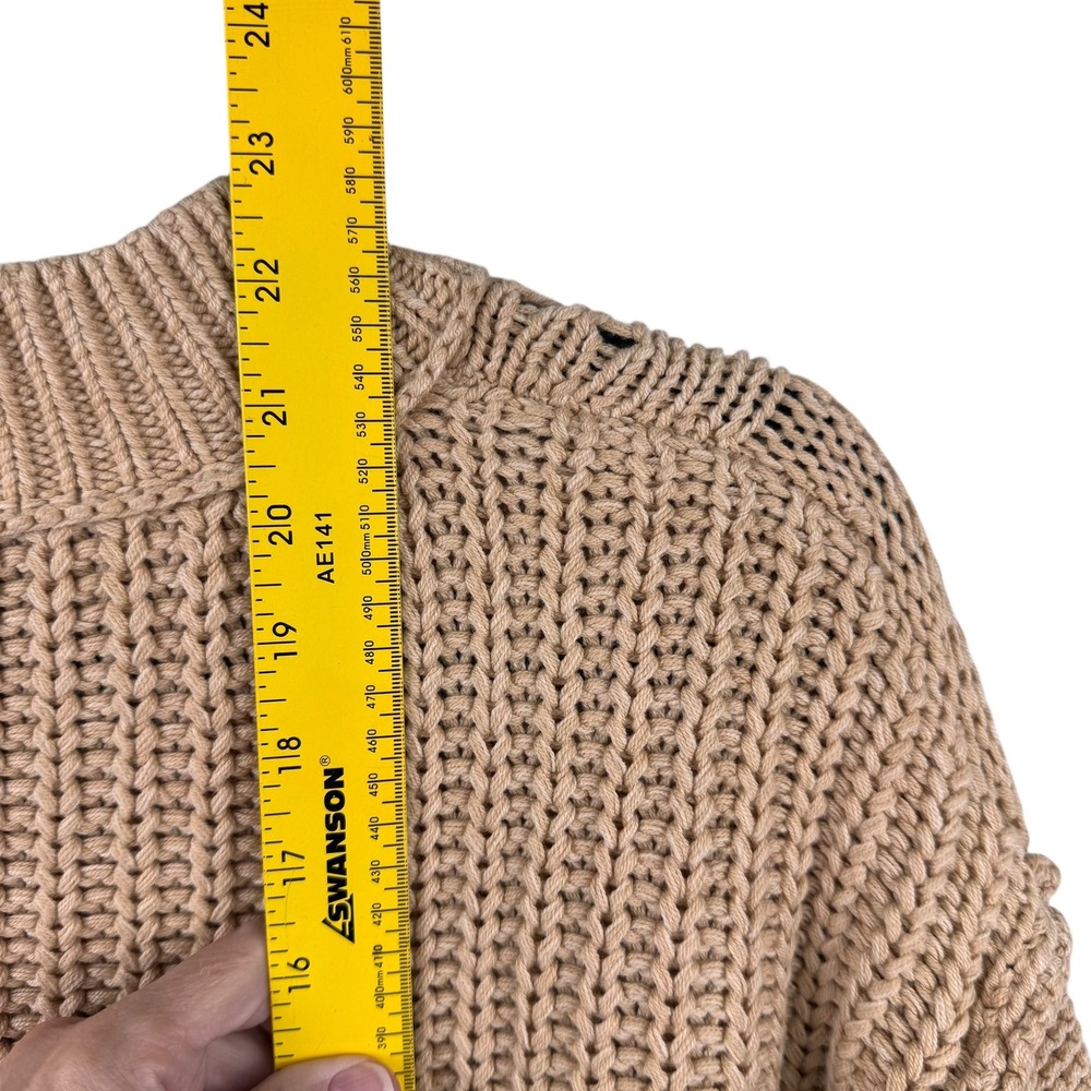 NEW NWT Free People Sweater Bell Song Beige Medium Sandcastle Knit Mock Neck - Picture 14 of 16